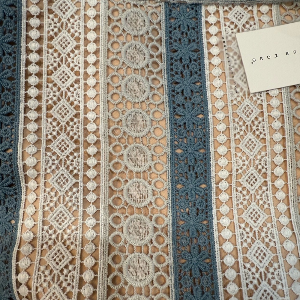 Endless Rose Blue and White Lace Pencil Skirt - Picture 8 of 8